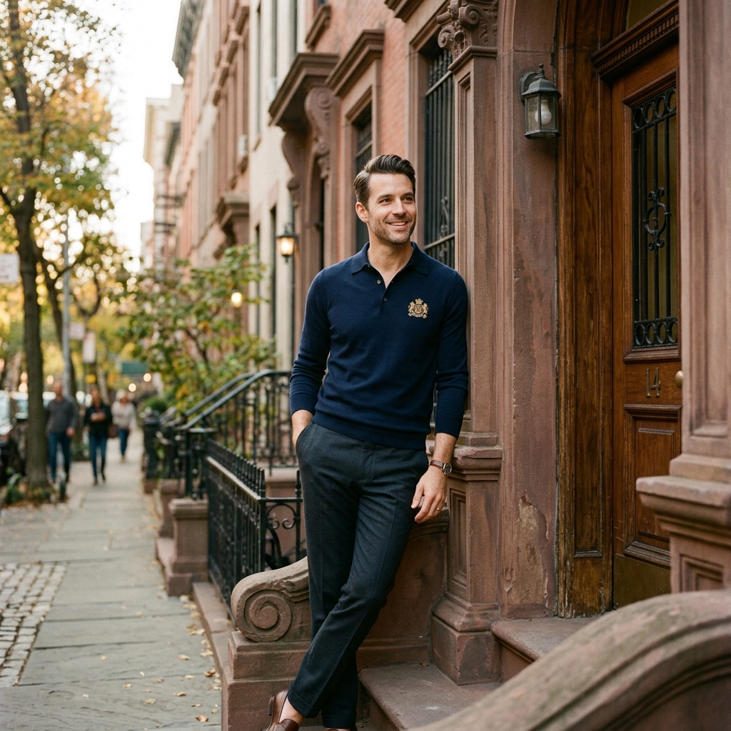 Men's Navy Polo in New York