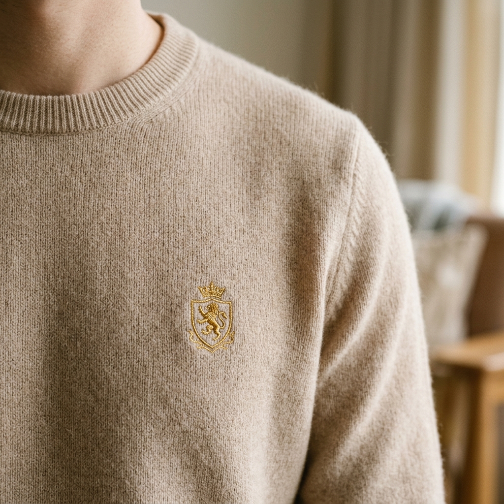 HOMERO Knitwear Embroidery Details